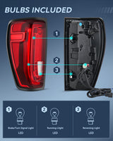 Nilight Taillight Assembly Compatible with GMC 2019 2020 2021 2022 2023 2024 Sierra 1500 LED Type Tail Lights 2020-2024 Sierra 2500HD 3500HD Rear Lamp Replacement Driver and Passenger Side, view 2
