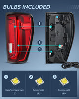Nilight Taillight Assembly Compatible with GMC 2019 2020 2021 2022 2023 2024 Sierra 1500 LED Type Tail Lights 2020-2024 Sierra 2500HD 3500HD Rear Lamp Replacement Passenger Side, view 3