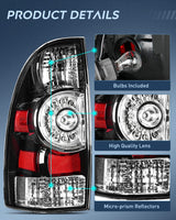 Nilight Taillight Assembly Compatible with Toyota Tacoma 2005 2006 2007 2008 2009 2010 2011 2012 2013 2014 2015 Rear Lamp Replacement Black Housing LED Lens Driver Side, view 6