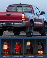 Nilight Taillight Assembly Compatible with Toyota Tacoma 2005 2006 2007 2008 2009 2010 2011 2012 2013 2014 2015 Rear Lamp Replacement Black Housing LED Lens Passenger Side, view 3