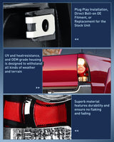 Nilight Taillight Assembly Compatible with Toyota Tacoma 2005 2006 2007 2008 2009 2010 2011 2012 2013 2014 2015 Rear Lamp Replacement Black Housing LED Lens Passenger Side, view 5