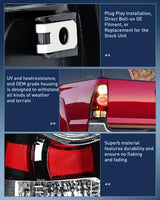Nilight Taillight Assembly Compatible with Toyota Tacoma 2005 2006 2007 2008 2009 2010 2011 2012 2013 2014 2015 Rear Tail Light Lamp Replacement Black Housing LED Lens Driver and Passenger Side, view 5