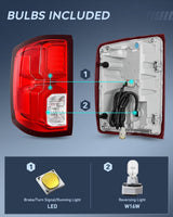 Nilight Taillight Assembly for 2016 2017 2018 Chevy Silverado 1500 | High Country Custom LS LT LTZ SSV WT LED Models Tail Light OE Style Rear Lamp Replacement Driver and Passenger Side, view 4
