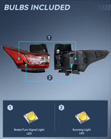 Nilight Taillight Assembly for 2018 2019 2020 2021 Chevy Traverse | LED Outer Tail Light OE Style Rear Lamp Replacement Driver and Passenger Side, view 2