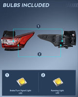 Nilight Taillight Assembly for 2018 2019 2020 2021 Chevy Traverse | LED Outer Tail Light OE Style Rear Lamp Replacement Passenger Side, view 2