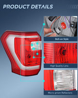 Nilight Taillight Assembly for 2018 2019 2020 2021 Ford Expedition XL XLT | Compatible with 2018-2021 Ford Expedition XL XLT Halogen Type Rear Tail Light Lamp Replacement OE Style Drive&Passenger Side, view 6