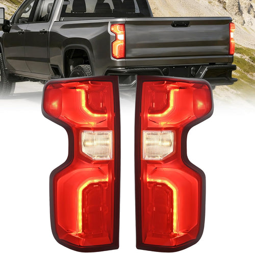 Nilight Taillight Assembly for 2019 2020 2021 2022 2023 Chevy Silverado1500 | 2020 2021 2022 2023 Silverado 2500HD 3500HD LED Tail Light Rear Lamp Replacement Driver and Passenger Side