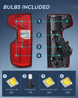 Nilight Taillight Assembly for 2019 2020 2021 2022 2023 Chevy Silverado1500 | 2020 2021 2022 2023 Silverado 2500HD 3500HD LED Tail Light Rear Lamp Replacement Driver Side, view 3