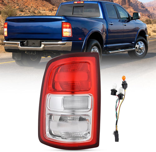 Nilight Taillight Assembly for 2019 2020 2021 2022 2023 Dodge Ram 2500 | 2019-2023 Dodge Ram 3500 Red Bezel Tail Light OE Style Rear Lamp Replacement Driver Side