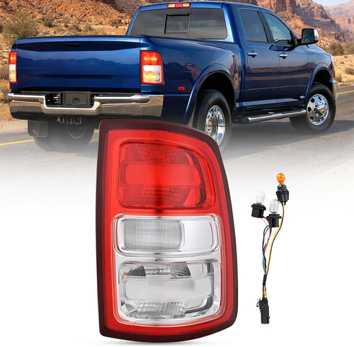 Nilight Taillight Assembly for 2019 2020 2021 2022 2023 Dodge Ram 2500 | 2019-2023 Dodge Ram 3500 Red Bezel Tail Light OE Style Rear Lamp Replacement Passenger Side