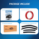 Nilight Rain Guards for Dodge Charger 2011-2023 2018 2019 2020 2021 2022 2023, Window Wind Deflectors Vent Visors, Tape on-4PCS, view 6