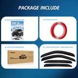 Nilight Tape-On Rain Guards for Chevy Silverado 1500 Crew Cab 2007 2008 2009 2010 2011 2012 2013, Window Visors Vent Wind Deflectors-4PCS, view 6
