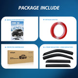 Nilight Tape-On Rain Guards for Ford Explorer 2002 2003 2004 2005 2006 2007 2008 2009 2010, Window Visors Vent Wind Deflectors-4PCS, view 6