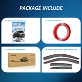 Nilight Tape-On Rain Guards for Honda Civic Sedan 2022-2026, 4PCS | Not for Hatchback, Side Window Visors for Fresh Air Circulation, Civic Sedan 2022 2023 2024 2025 2026, Smoke Tinted, view 6