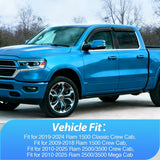 Nilight Tape-On Window Visors for 2019-2024 Ram 1500 Classic Crew Cab | For 2009-2018 Ram 1500 Crew Cab, 2010-2025 Ram 2500 3500 Crew Cab & Mega Cab, Outside Mount Rain Guards Vent Visors, 4PCS, view 4