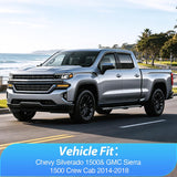 Nilight Tape-On Window Visors for Chevy Silverado 1500/GMC Sierra 1500 Crew Cab 2014-2018 Rain Guards Wind Deflectors Vent Shades, Smoke Sun Rain Guard, 4PCS, view 5