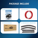 Nilight Tape-On Window Visors for Chevy Silverado 1500/GMC Sierra 1500 Crew Cab 2014-2018 Rain Guards Wind Deflectors Vent Shades, Smoke Sun Rain Guard, 4PCS, view 6