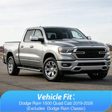 Nilight Tape on Window Visors for Dodge Ram 1500 Quad Cab 2019-2026, 4PCS | For New Body Quad Cab Only, Not for Crew Cab or Classic, Outside-Mount Rain Guards for Fresh Air Circulation, Smoke Tinted, view 6