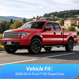 Nilight Tape-On Window Visors for Ford F150 Crew Cab 2009-2014 Rain Guards Wind Deflectors Vent Shades, Smoke Sun Rain Guard, 4PCS, view 5