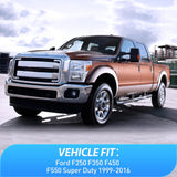 Nilight Tape-On Window Visors for Ford F250 Crew Cab 1999-2016, 4PCS | Fits 1999-2016 Ford F250 F350 F450 F550 Super Duty Crew Cab, Smoke Out-Channel Rain Guards for Long-Haul Driving, view 4