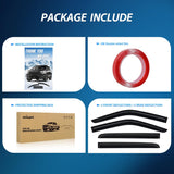 Nilight Tape-On Window Visors for Ford F250 Crew Cab 1999-2016, 4PCS | Fits 1999-2016 Ford F250 F350 F450 F550 Super Duty Crew Cab, Smoke Out-Channel Rain Guards for Long-Haul Driving, view 5