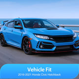 Nilight Tape-On Window Visors for Honda Civic Hatchback 2016-2021, 4PCS | Out-Channel Smoke Rain Guards, Helps Reduce Wind Noise, Fits Honda Civic Hatchback 2016 2017 2018 2019 2020 2021, view 4