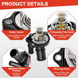 Nilight Thermostat Housing Assembly Compatible with Ford Escape Focus Fusion Ranger Mazda 3 5 6 CX-7 MX-5 Lincoln MKZ Mercury Mariner Milan Coolant Thermostat Housing for Car 85980 34044 L32715170A, view 4