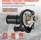 Nilight Thermostat Housing Assembly Compatible with Ford Escape Focus Fusion Ranger Mazda 3 5 6 CX-7 MX-5 Lincoln MKZ Mercury Mariner Milan Coolant Thermostat Housing for Car 85980 34044 L32715170A, view 6