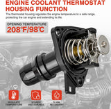Nilight Thermostat Housing Assembly Compatible with Honda Accord 2003-2007 Element 2003-2011 Engine 2.4L L4 Coolant Thermostat Housing for Car 19301-RAA-A02 19301RAAA02 19301-RAA-A01 19301-R40-A01, view 6