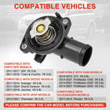 Nilight Thermostat Housing Assembly Fit for 2011-2014 Dodge Avenger 2014-2021 Jeep Cherokee Chrysler Town & Country VW Routan Ram Engine Coolant Thermostat Housing for Car 902-3036 5184570AG AH AI AJ, view 2