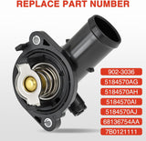 Nilight Thermostat Housing Assembly Fit for 2011-2014 Dodge Avenger 2014-2021 Jeep Cherokee Chrysler Town & Country VW Routan Ram Engine Coolant Thermostat Housing for Car 902-3036 5184570AG AH AI AJ, view 3