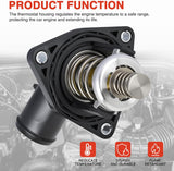 Nilight Thermostat Housing Assembly Fit for Cadillac Escalade 2015-2020 Chevy Silverado Tahoe Suburban GMC Sierra Yukon 2014-2020 Engine Coolant Thermostat Housing for Car 902-2090 815-207 12674639, view 6