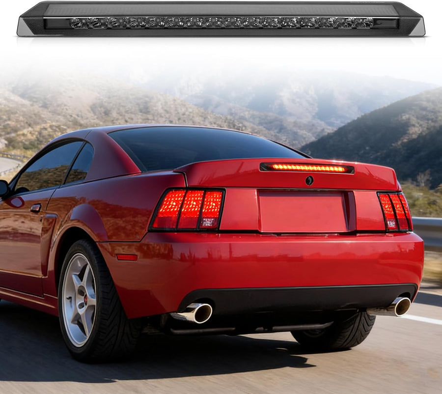 Nilight Third Brake Light for Ford Mustang 1999 2000 2001 2002 2003 2004 | for Ford Mustang 1999 2000 2001 2002 2003 2004, High Mount 3rd Stop LED Rear Cab Center Lamp Van SUV, Smoked Lens