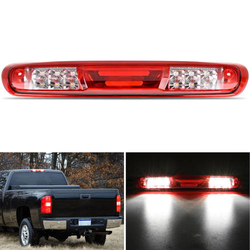Nilight Third Brake Light High Mount 3rd Brake Stop Reverse Cargo LED Lights Red Shell Compatible with Chevy Silverado GMC Sierra 1500 2500 3500HD 2007 2008 2009 2010 2011 2012 2013 Pickup Truck