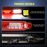 Nilight Third Brake Light High Mount 3rd Brake Stop Reverse Cargo LED Lights Red Shell Compatible with Chevy Silverado GMC Sierra 1500 2500 3500HD 2007 2008 2009 2010 2011 2012 2013 Pickup Truck, view 3