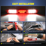 Nilight Third Brake Light High Mount 3rd Brake Stop Reverse Cargo LED Lights Red Shell Compatible with Chevy Silverado GMC Sierra 1500 2500 3500HD 2007 2008 2009 2010 2011 2012 2013 Pickup Truck, view 4