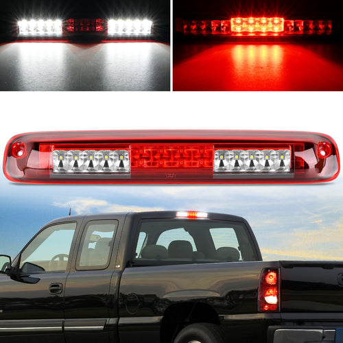 Nilight Third Brake Light Tail High Mount 3rd Stop Cargo Reverse LED Lights Red Shell for Chevy Silverado GMC Sierra 1500 2500 3500HD 2007HD Classic 1999 2000 2001 2002 2003 2004 2005 2006