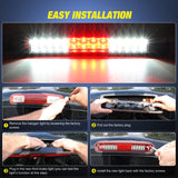 Nilight Third Brake Light Tail High Mount 3rd Stop Cargo Reverse LED Lights Red Shell for Chevy Silverado GMC Sierra 1500 2500 3500HD 2007HD Classic 1999 2000 2001 2002 2003 2004 2005 2006, view 4