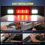 Nilight Third Brake Light Tail High Mount 3rd Stop Cargo Reverse Lights Smoked Lens Compatible with Ford F150 1994 1995 1996 F250 F350 Bronco 1992 1993 1994 1995 1996 1997 Pickup Truck Rear Cab Lamp, view 4