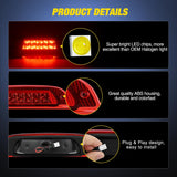 Nilight Third Brake Light Tail High Mount 3rd Stop Lights Red Lens Compatible with Jeep Liberty 2002 2003 2004 2005 2006 2007 Van SUV Rear Center Cab Lamp, view 2