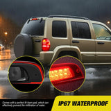 Nilight Third Brake Light Tail High Mount 3rd Stop Lights Red Lens Compatible with Jeep Liberty 2002 2003 2004 2005 2006 2007 Van SUV Rear Center Cab Lamp, view 5