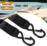 Nilight Tie Down Kits 2 PCS 2 Inch x 48 Inch Adjustable Boat Trailer Straps | for Trailering Safety with Boat Jet Ski Kayak Secure Black 1500 LBS Max Break Strength, view 5
