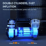 Nilight Tire Inflator Fast Air Compressor Double Cylinder Digital 120PSI, view 2