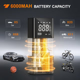 Nilight Tire Inflator Portable Air Compressor Rechargeable 12VDC 150PSI Cordless Battery Cigarette Powered, view 5