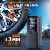 Nilight Tire Inflator Portable Air Compressor Rechargeable Battery Cordless 150PSI Faster Inflation Air Pump for Car Tires with Tire Pressure Gauge, view 3