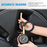 Nilight Tire Pressure Gauge 100PSI Heavy Duty Large 2 Inch Glow Dial ANSI B40.1 Certified Air Chucks Accurate Reading with Extended Hose for Truck Semi Truck ATV Motorhome Cars & RV Accessories, view 2