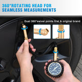 Nilight Tire Pressure Gauge 100PSI Heavy Duty Large 2 Inch Glow Dial ANSI B40.1 Certified Air Chucks Accurate Reading with Extended Hose for Truck Semi Truck ATV Motorhome Cars & RV Accessories, view 3