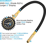 Nilight Tire Pressure Gauge 100PSI Heavy Duty Large 2 Inch Glow Dial ANSI B40.1 Certified Air Chucks Accurate Reading with Extended Hose for Truck Semi Truck ATV Motorhome Cars & RV Accessories, view 6
