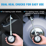 Nilight Tire Pressure Gauge 160PSI Heavy Duty Stainless Steel Dual Head Air Pressure Chucks ANSI B40.1 Certified Large 2 Inch Dial Wheel Checker for Truck Semi Truck ATV Motorhome Cars & RV Accessories, view 3