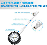 Nilight Tire Pressure Gauge 160PSI Heavy Duty Stainless Steel Dual Head Air Pressure Chucks ANSI B40.1 Certified Large 2 Inch Dial Wheel Checker for Truck Semi Truck ATV Motorhome Cars & RV Accessories, view 4